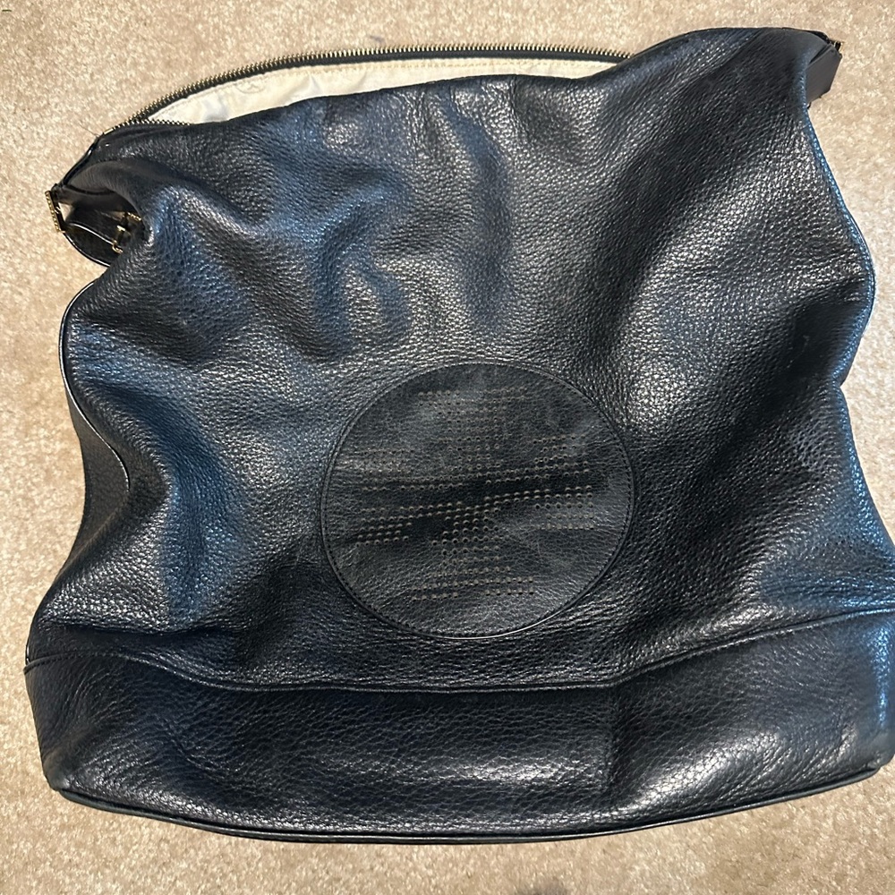 Tory Burch Hobo-Black leather, needs some love/conditioned, thread loose,